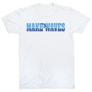 Swimming Make Waves Tee | White Short Sleeve T-Shirt | Adult Large