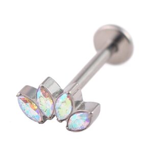 shineyingti 16g titanium labret studs 16g lip piercing internally threaded medusa ring cartilage monroe helix piercing jewelry 35-ab