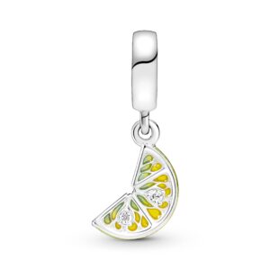 Pandora Lemon Slice Sparkling Fruit Dangle Charm Bracelet Charm Moments Bracelets - Stunning Women's Jewelry - Made with Sterling Silver, Cubic Zirconia & Enamel