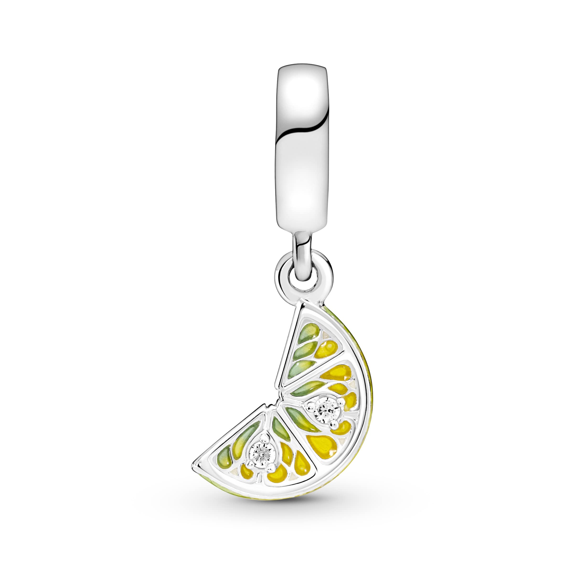 Pandora Lemon Slice Sparkling Fruit Dangle Charm Bracelet Charm Moments Bracelets - Stunning Women's Jewelry - Made with Sterling Silver, Cubic Zirconia & Enamel