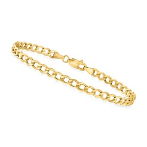 Canaria 4.3mm 10kt Yellow Gold Curb-Link Bracelet. 7 inches