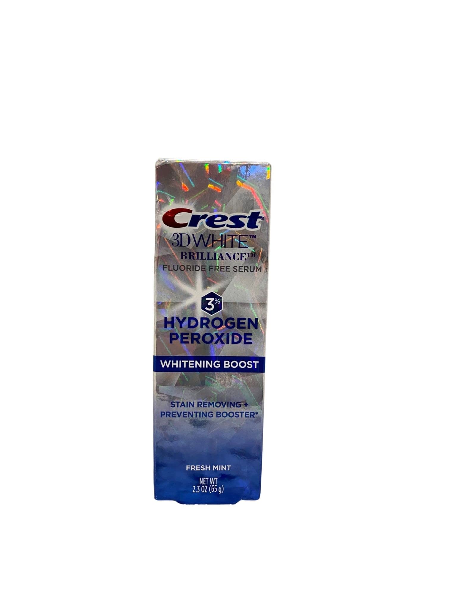 Crest 3D White Brilliance Hydrogen Peroxide Whitening Boost Tooth Paste 2.3 OZ. Pack of 3