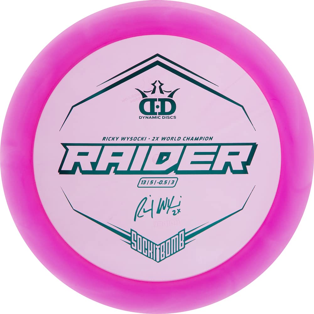 Dynamic Discs Limited Edition Ricky Wysocki Sockibomb Lucid Ice Raider Distance Driver Golf Disc [Colors May Vary] - 173-176g