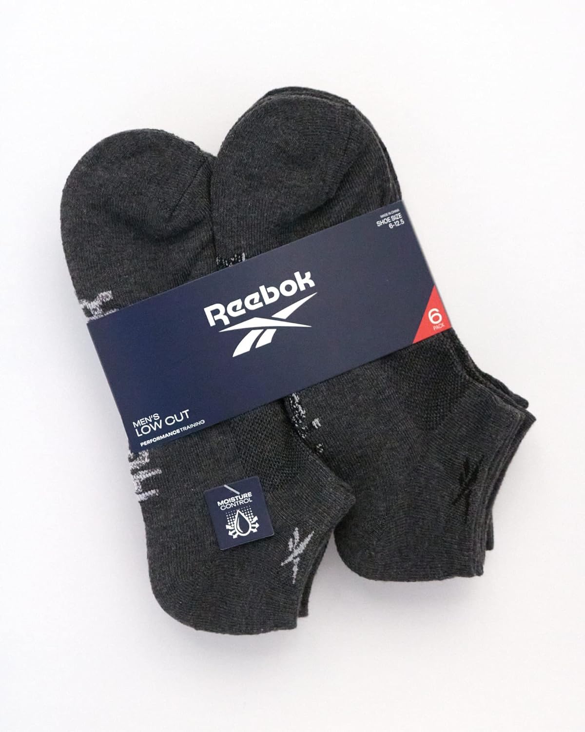 Reebok Men’s Low Cut Socks – 6 Pack Basic Cushion Low Cut No Show Socks for Men - Men's Athletic Socks (Size: 6-12.5), Size 6-12.5, All Grey