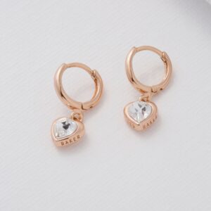 Ted Baker London Hanniy Crystal Heart Huggie Hoop Earrings for Women