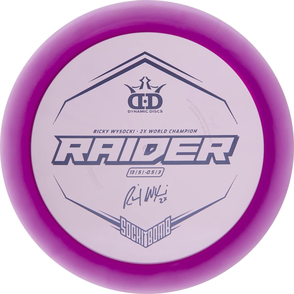 Dynamic Discs Limited Edition Ricky Wysocki Sockibomb Lucid Ice Raider Distance Driver Golf Disc [Colors May Vary] - 173-176g