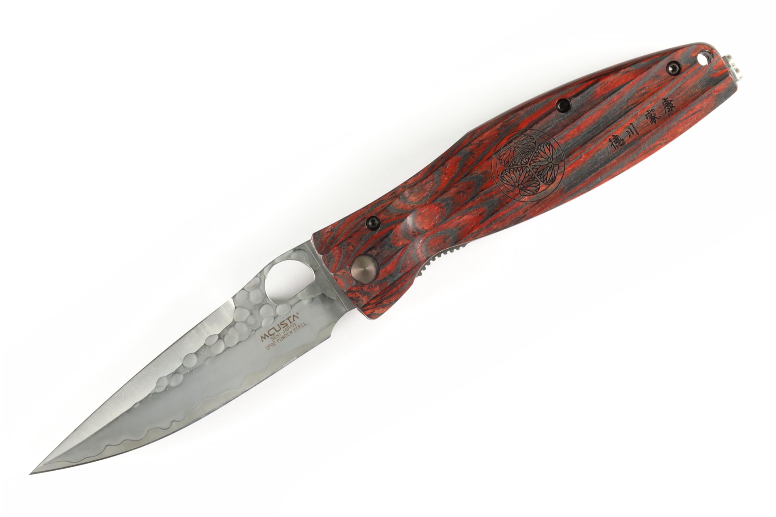 Mcusta Seki Japan MC-183G Leyasu Red & SPG2 San Mai Folding Hunter Knife