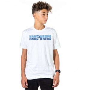 Swimming Make Waves Tee | White Short Sleeve T-Shirt | Adult Large