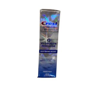 Crest 3D White Brilliance Hydrogen Peroxide Whitening Boost Tooth Paste 2.3 OZ. Pack of 3