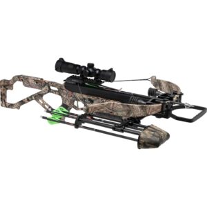 Excalibur Micro 380 Lightweight Compact Accurate Ambidextrous CeaseFire Safety Hunting Archery Crossbow, Mossy Oak Break-Up Country w/Tact-100 Illum Scope