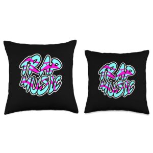 Trap Music Beats Music Graphic Party Dance Trap Enthusiast Women and Men Throw Pillow, 16x16, Multicolor