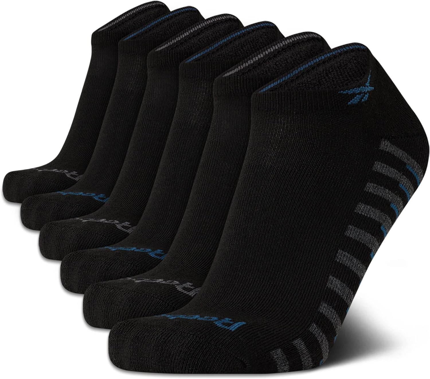 Reebok Men’s Low Cut Socks – 6 Pack Basic Cushion Low Cut No Show Socks for Men - Men's Athletic Socks (Size: 6-12.5), Size 6-12.5, Jet Black