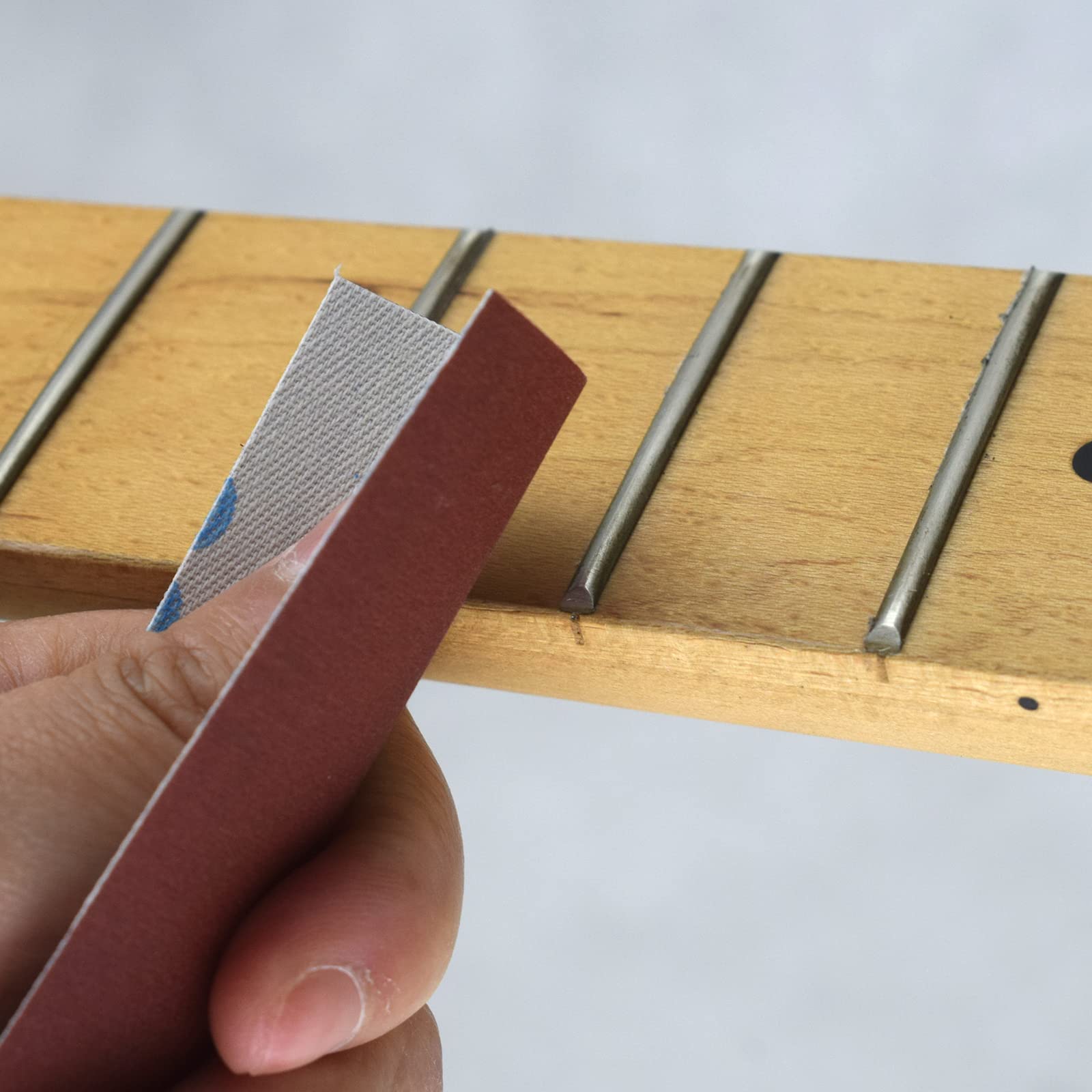 iLuiz 35/90 Degree Fret End Beveling File 2 in 1 Guitar Bass Fret End Dressing Fret Crowning End Bevel File Luthier Tools With 600 1000 Grit Sandpaper