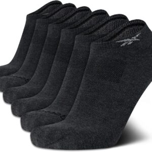 Reebok Men’s Low Cut Socks – 6 Pack Basic Cushion Low Cut No Show Socks for Men - Men's Athletic Socks (Size: 6-12.5), Size 6-12.5, All Grey