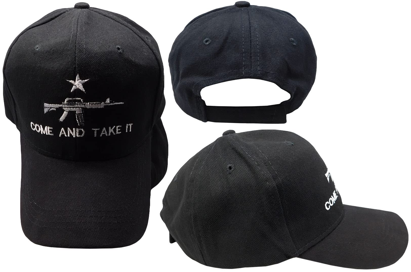 Trade Winds M-4 Come and Take It Cati Black Cotton Adjustable Embroidered Baseball Hat Cap