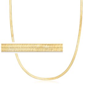 Canaria 3mm 10kt Yellow Gold Herringbone Necklace. 20 inches