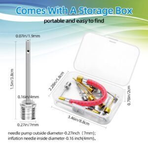 16PCS Air Pump Needle, Dual-Port Inflation Needles, Air Inflation Needle for Football Basketball Soccer Ball Volleyball Rugby Balls and Other Sports Balls Replacement Needles with Portable Storage Box