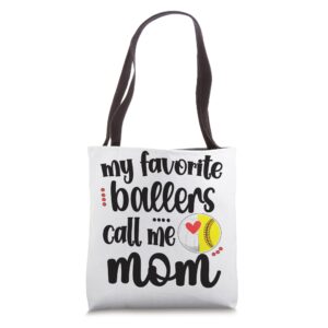 softball volleyball players call me mom ball mama tote bag