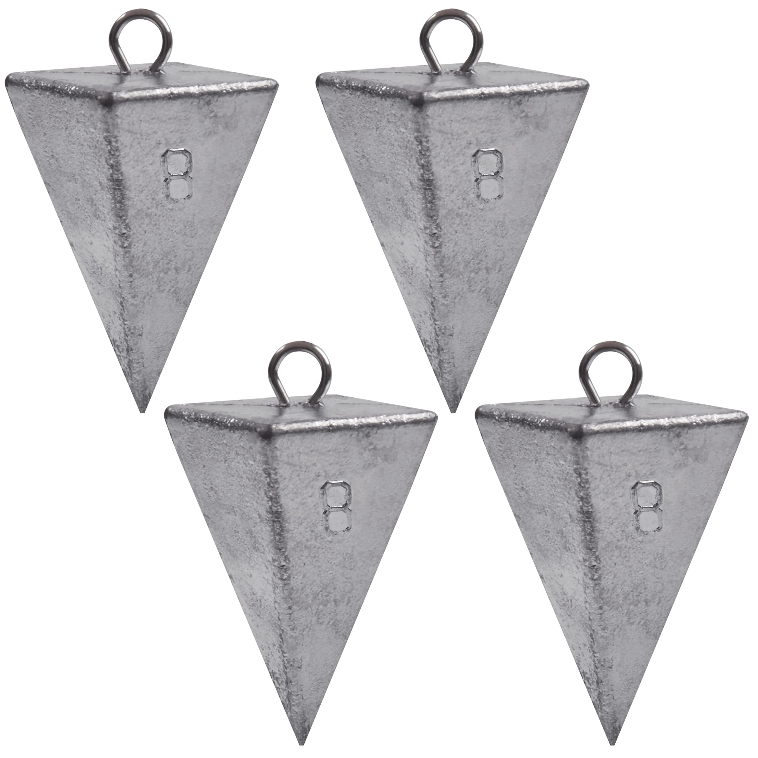 Pyramid Sinker Fishing Weights Surf Fishing Sinkers Saltwater Fishing Weights Fishing Gear Tackle 1oz-8oz (4pcs 8oz)