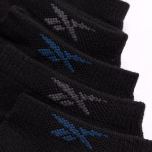 Reebok Men’s Low Cut Socks – 6 Pack Basic Cushion Low Cut No Show Socks for Men - Men's Athletic Socks (Size: 6-12.5), Size 6-12.5, Jet Black