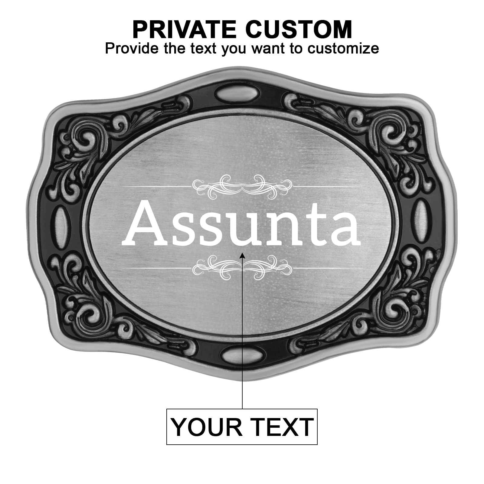 Sinseike Personalized Western Cowboy Name Belt Buckle for Men (classic)