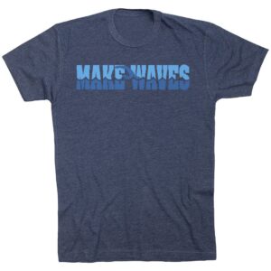 Swimming Make Waves Tee | Navy Short Sleeve T-Shirt | Adult Large