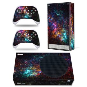 xbox series s full body skin stickers protective cover for microsoft xbox series s console and vinyl decal controllers(colorful silk)