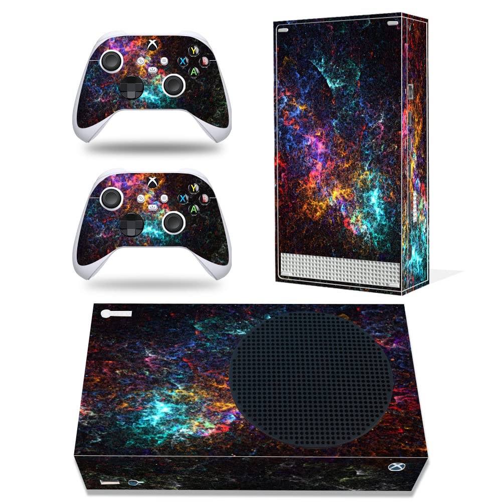 Xbox Series S Full Body Skin Stickers Protective Cover for Microsoft Xbox Series S Console and Vinyl Decal Controllers(Colorful Silk)