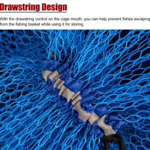 Fishing Keep Net Cage Portable Rubber Fishing Net Mesh, 5ft / 6.5ft / 8ft / 10ft Length Fish Cage Trap, Fishing Accessories Tool Fish Keep Basket with Bag (Size : 2.5m/8.2ft x 33cm/13in)