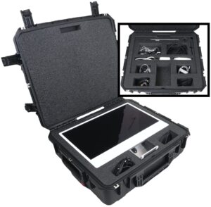 case club case fits 24" imac. heavy duty, airline approved, shippable - also fits keyboard & accessories - compact, rolling, lockable, waterproof, hard case