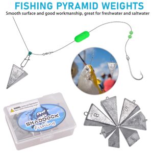 Pyramid Sinker Fishing Weights Surf Fishing Sinkers Saltwater Fishing Weights Fishing Gear Tackle 1oz-8oz (4pcs 8oz)