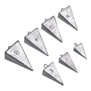 Pyramid Sinker Fishing Weights Surf Fishing Sinkers Saltwater Fishing Weights Fishing Gear Tackle 1oz-8oz (5pcs 6oz)