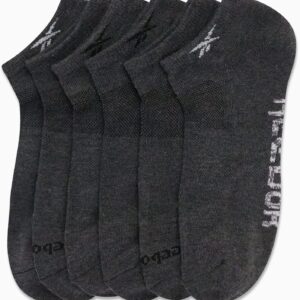 Reebok Men’s Low Cut Socks – 6 Pack Basic Cushion Low Cut No Show Socks for Men - Men's Athletic Socks (Size: 6-12.5), Size 6-12.5, All Grey