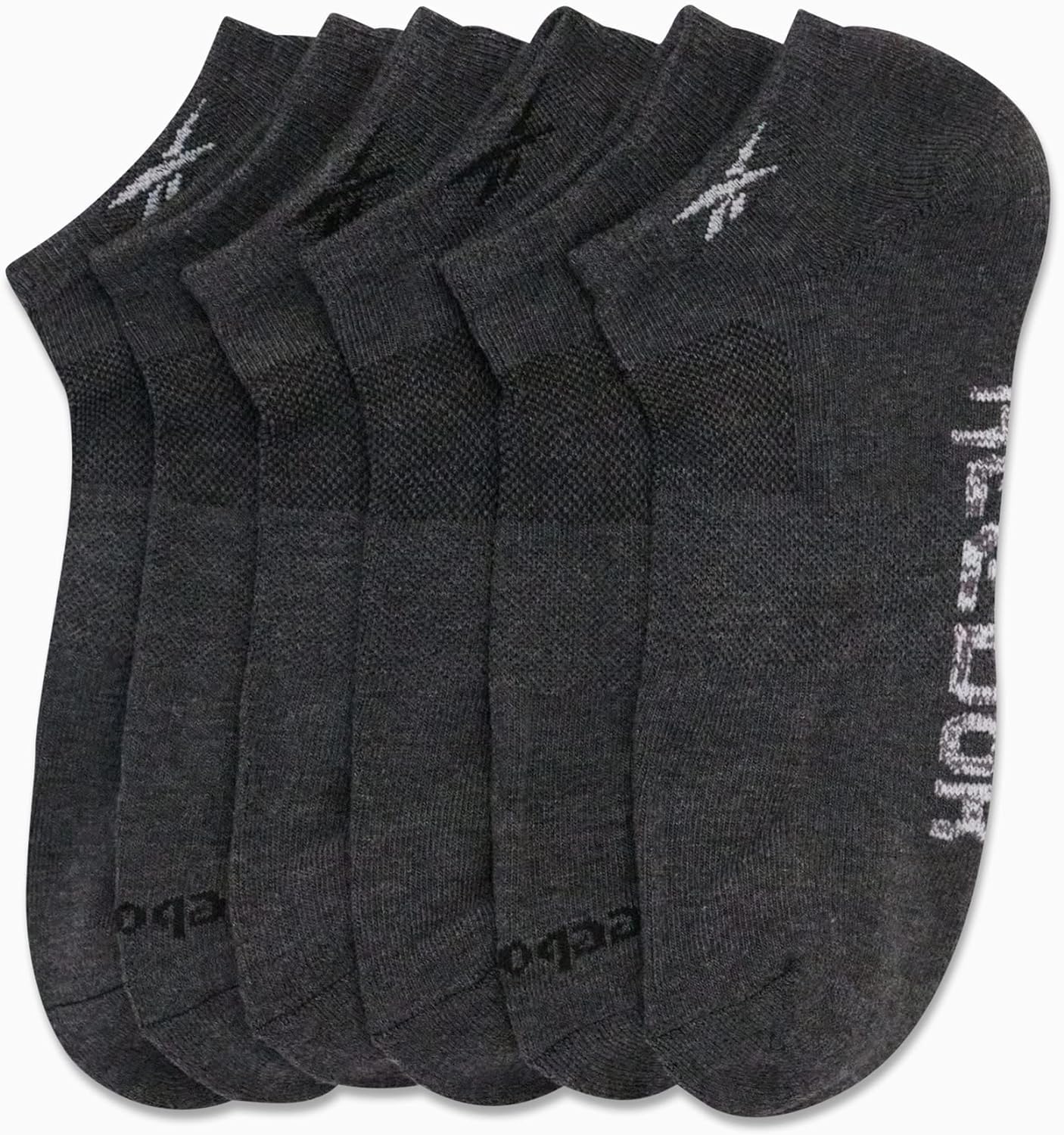 Reebok Men’s Low Cut Socks – 6 Pack Basic Cushion Low Cut No Show Socks for Men - Men's Athletic Socks (Size: 6-12.5), Size 6-12.5, All Grey