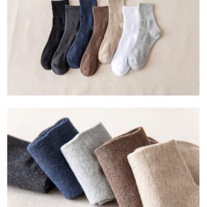 Norther30° Mens Cotton Crew Socks Thin Cushioned Cotton Socks for Mens Calf Socks 7Pairs