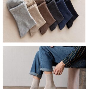 Norther30° Mens Cotton Crew Socks Thin Cushioned Cotton Socks for Mens Calf Socks 7Pairs