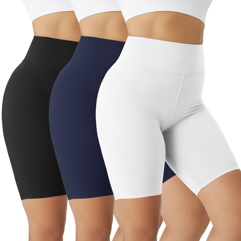 VALANDY 3 Pack Biker Shorts for Women – 8" Buttery Soft High Waisted Tummy Control Yoga Cycling Workout Shorts