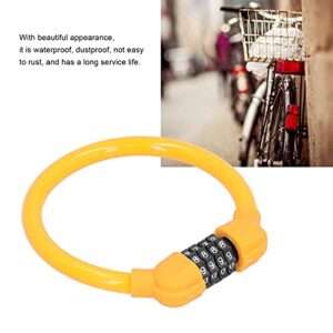 SALALIS Bike Lock, Wear-Resistant Sturdy and Durable Bike Cable Lock Convenient to Carry Waterproof and Dustproof for Cycling(Orange)