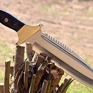 Wilson Roy Hand Made D2 steel Knife Camping, Hunting and Survival Full Tang Knife Big Rambo Knife