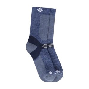 columbia hiking ultra lightweight crop crew socks 1-pack navy md (us men's 6-9, women's 8-11.5)