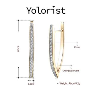 Yolorist 14K Hoop Earrings for Women Gold Plated 925 Sterling Silver Post Cubic Zirconia Huggie Hoop Earrings Jewelry for Women Girls Gifts (Gold&Silver-1)