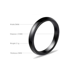 2mm 3mm 4mm 6mm 8mm Black/White Ceramic Rings for Men Women Comfort Fit Engagement Wedding Band Size 5-12 (3mm Black, 12)