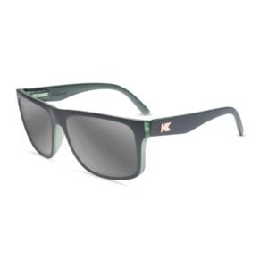 knockaround torrey pines polarized sunglasses for men & women - impact resistant lenses & full uv400 protection, matte grey & ocean green/silver reflective lenses