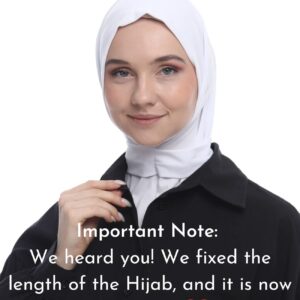 Marwa Fashion Muslim Hijab for Women - Premium Quality Hijab Scarves for Women made up of 100% Stretchable Polyester - White