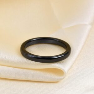 2mm 3mm 4mm 6mm 8mm Black/White Ceramic Rings for Men Women Comfort Fit Engagement Wedding Band Size 5-12 (3mm Black, 12)