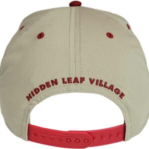 Naruto Shippuden Ichiraku Ramen Icon Hiden Leaf Village 5 Panel Structured Adjustable Adult Unisex Red and White Flat Bill Snapback Hat