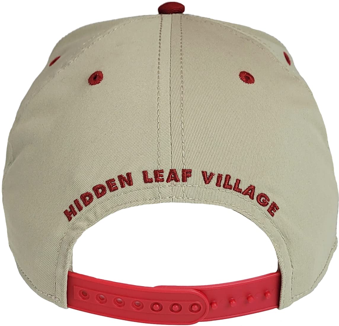 Naruto Shippuden Ichiraku Ramen Icon Hiden Leaf Village 5 Panel Structured Adjustable Adult Unisex Red and White Flat Bill Snapback Hat