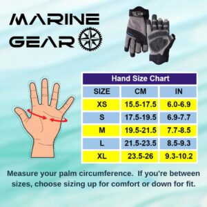 Marine Gear Sailing Gloves (Large) - 3-Finger Dexterity Sailing Gear with Better Grip, Neoprene and Padded Knuckles, Reinforced Pressure Points