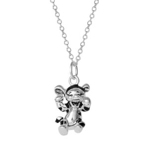 Disney Winnie the Pooh Womens Sterling Silver Necklace - Tigger Pendant Necklace with 18-inch Chain Jewelry for Women