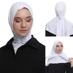 Marwa Fashion Muslim Hijab for Women - Premium Quality Hijab Scarves for Women made up of 100% Stretchable Polyester - White